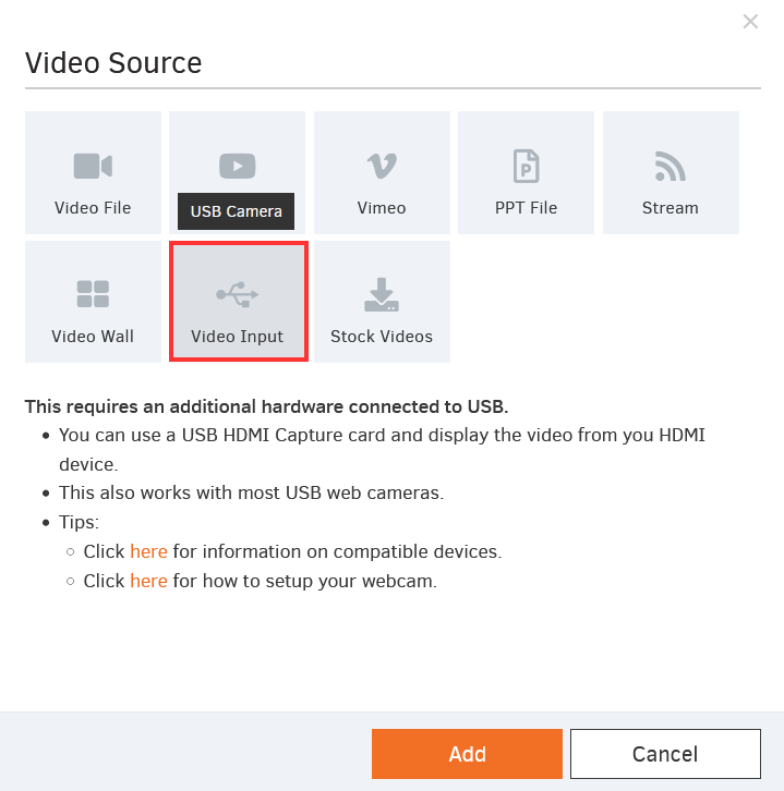 video input source